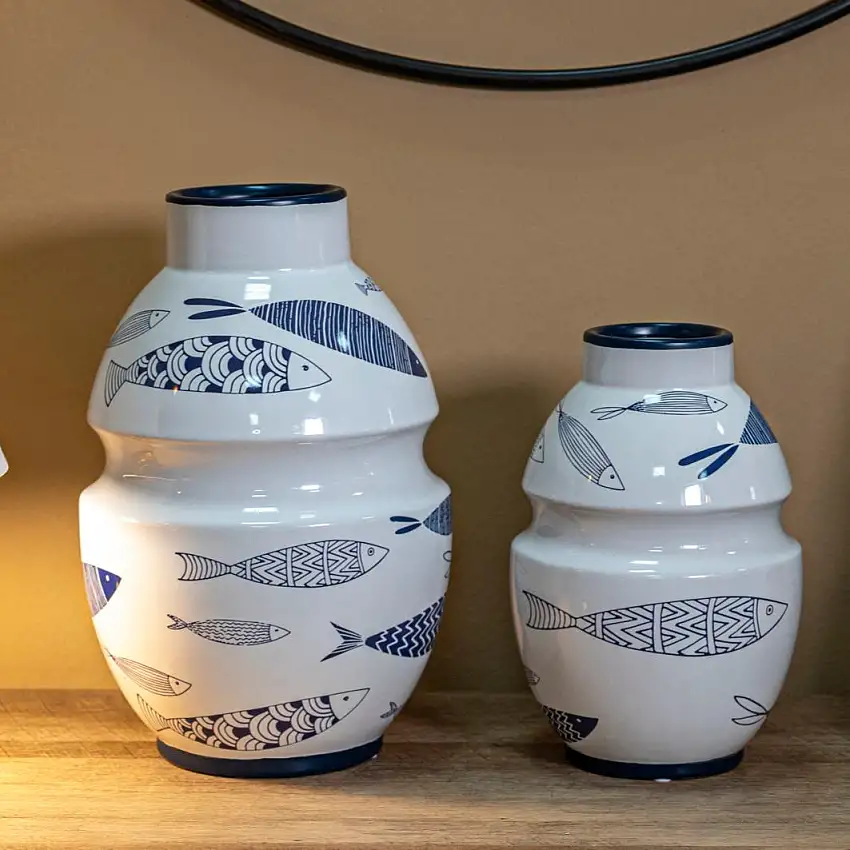 VASO CERAMICA FISH CM Ø 21X31