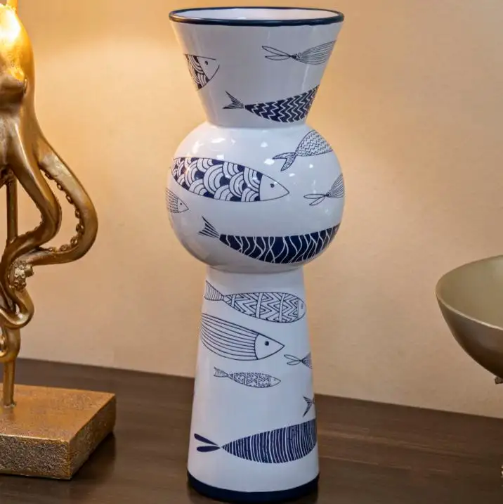 VASO CERAMICA FISH TALL CM Ø 14X38,5