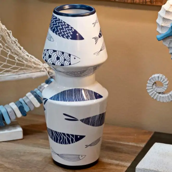 VASO CERAMICA FISH DOUBLE CM Ø 14X34