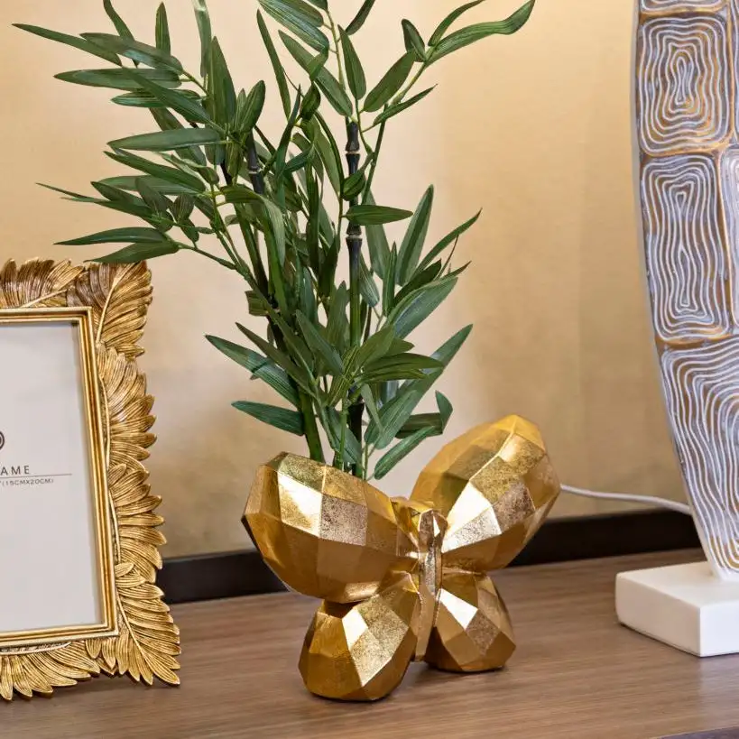 VASO BUTTERFLY GOLD CM 22,5X8X15