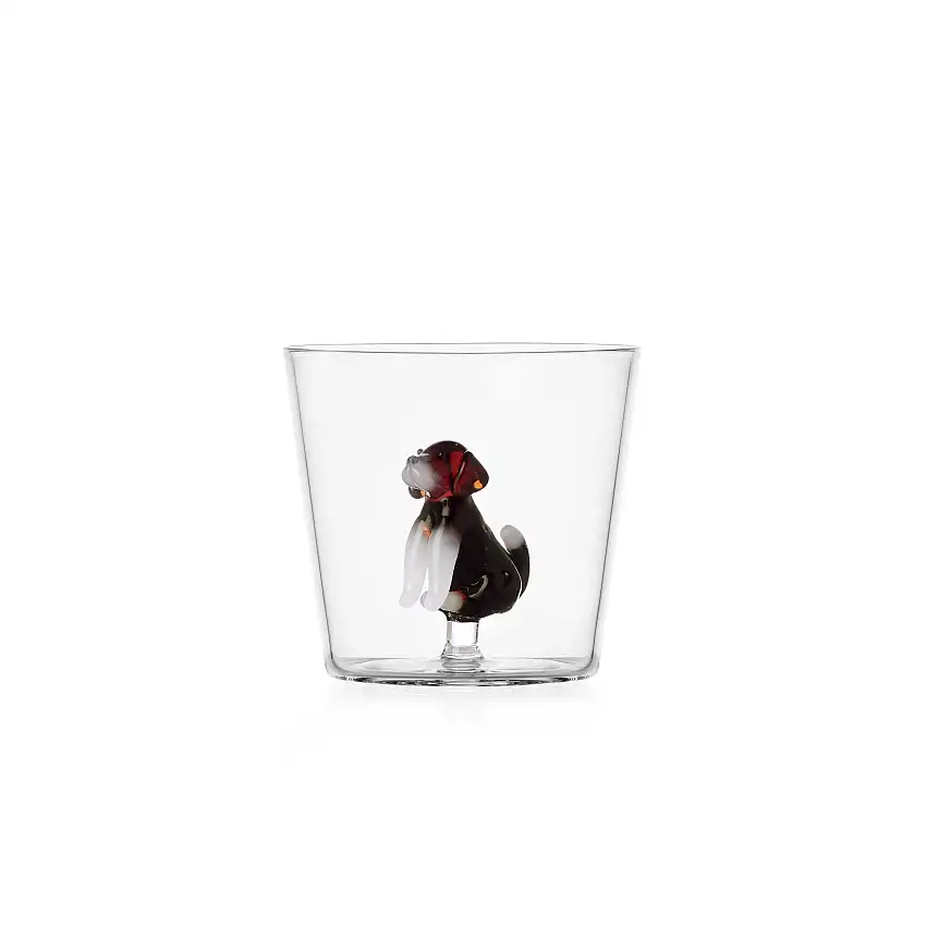 Ichendorf Milano Bicchiere con decoro in vetro Borosilicato Dogs