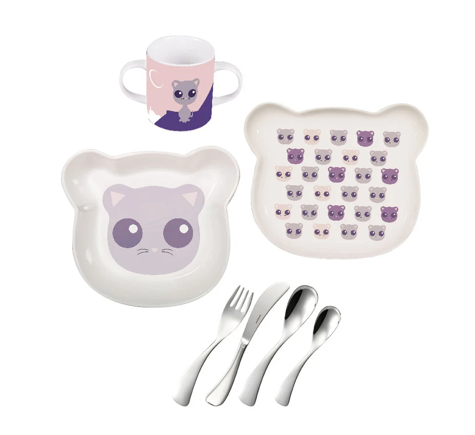 Sambonet Caty Porcellane Bambino con Posate Set da 7 pz