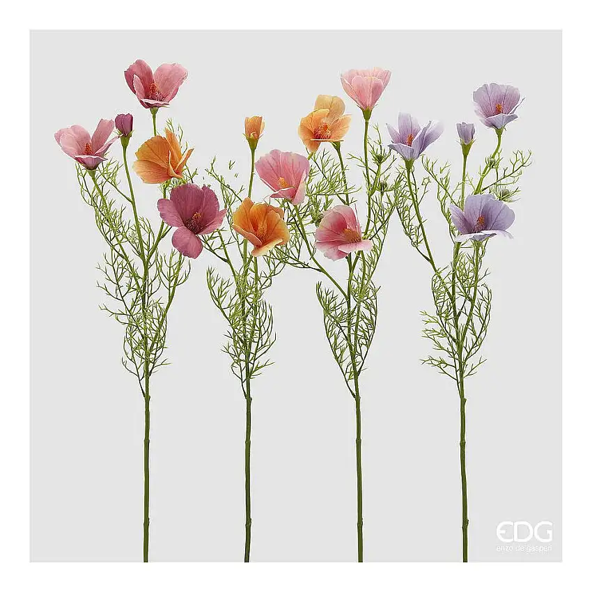 EDG - Cosmos Ramo X4 Con Foglie H.70 [Arancio]
