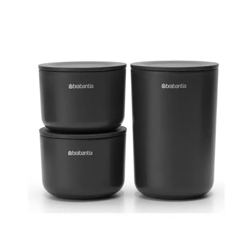 Barattoli da cucina, set di 3 pz, grigio, Brabantia