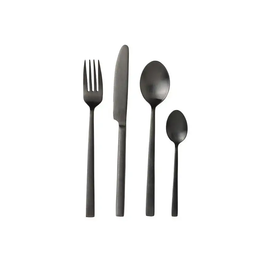 Servizio di posate da pranzo 16 pz, nero, Bitz
