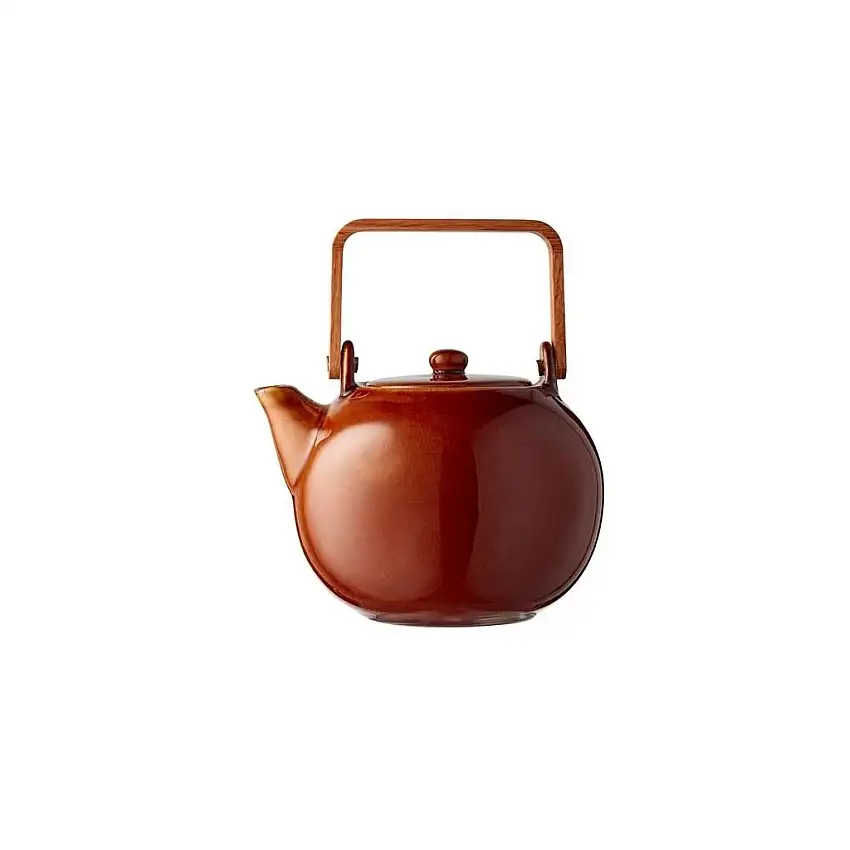 Teiera con infusore da tè 1,2 l, ambra, manico rovere, Bitz