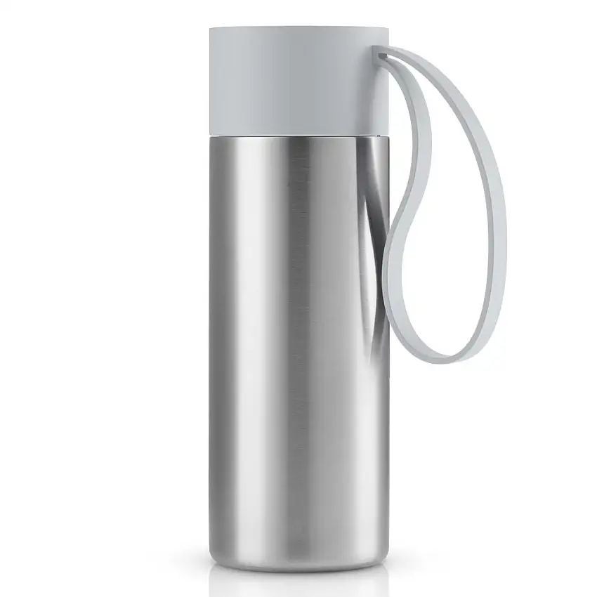 Tazza da viaggio TO GO 350 ml, coperchio grigio marmo, acciaio inox, Eva Solo
