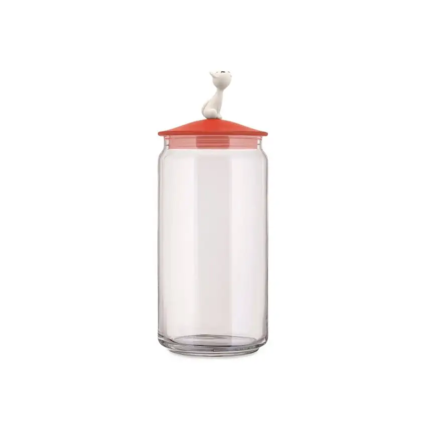 Contenitore cibo per gatti MIOJAR 1,5 l, rosso, vetro, Alessi
