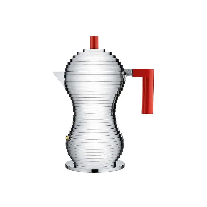 Caffettiera per espresso da piano cottura PULCINA 150 ml, rossa, Alessi