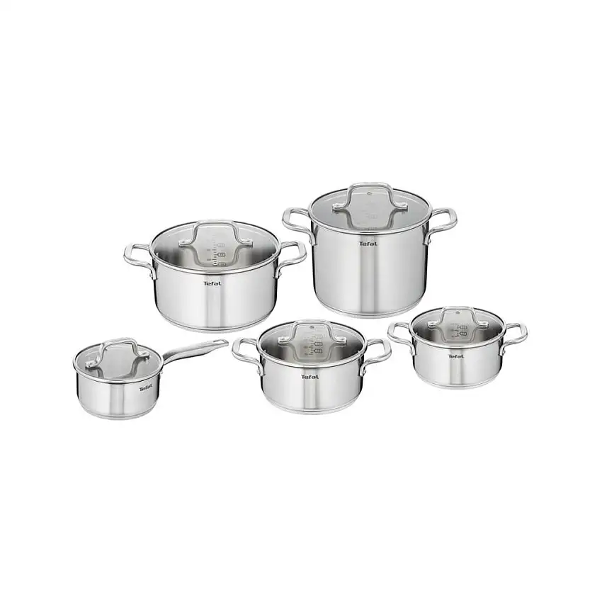Set di pentole VIRTUOSO, 10 pz, acciaio inox, Tefal
