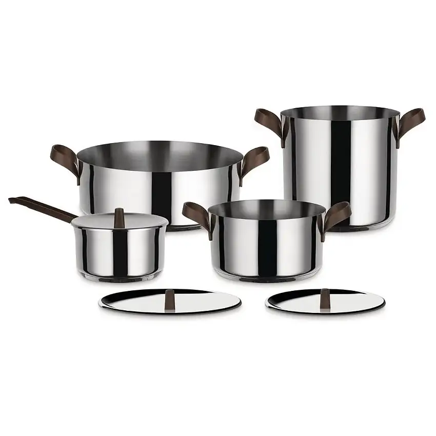 Set di pentole EDO, 7 pz, acciaio inox, Alessi