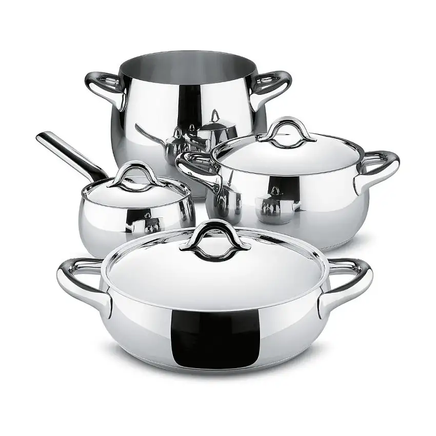 Set di pentole MAMI, 7 pz, acciaio inox, Alessi
