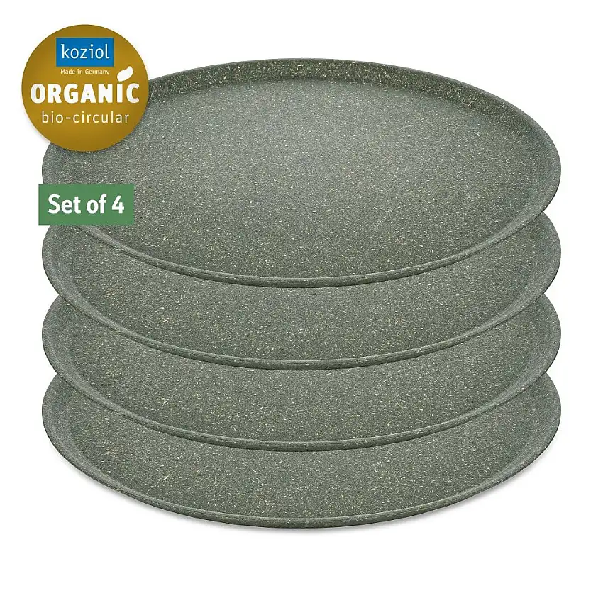 Piatti in plastica CONNECT, set di 4 pz, 25,5 cm, grigio cenere naturale, Koziol