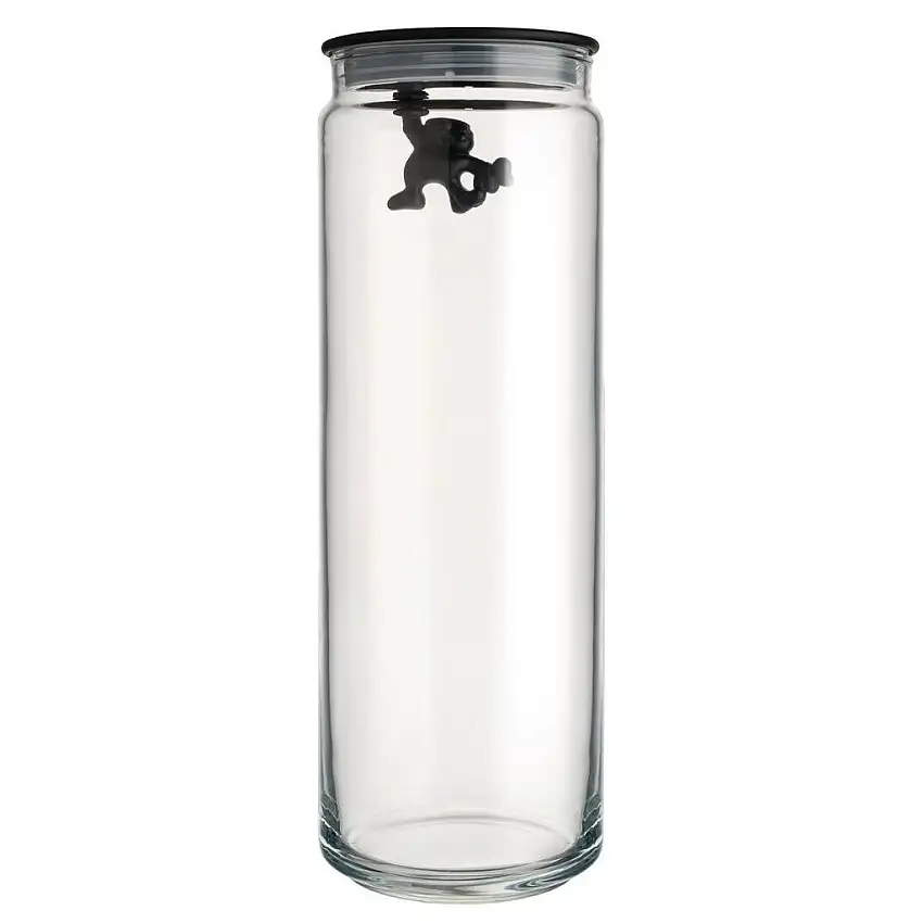 Barattolo da cucina GIANNI 2 l, coperchio nero, vetro, Alessi