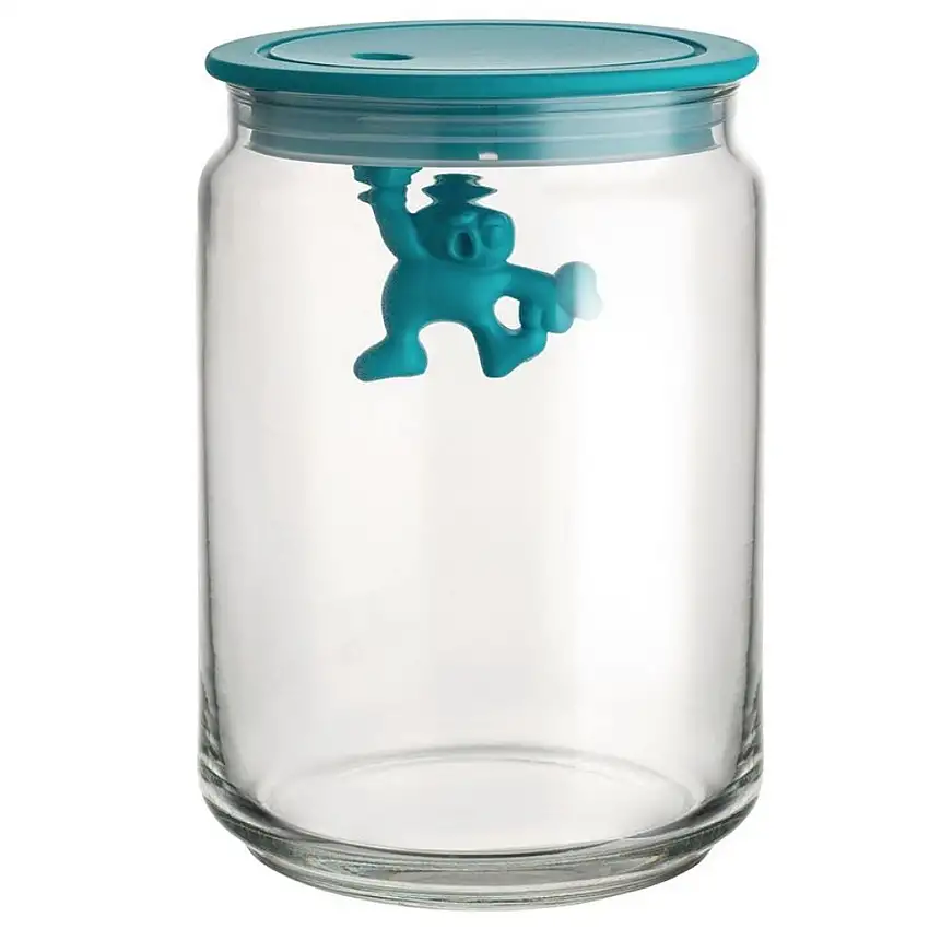Barattolo da cucina GIANNI 900 ml, coperchio blu, vetro, Alessi