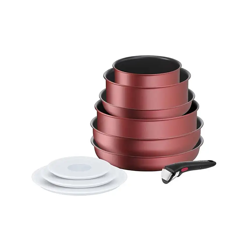 Batteria di pentole INGENIO DAILY CHEF L3989402, 10 pz, rosso, alluminio, Tefal