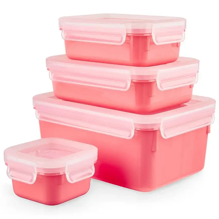 Barattolo da cucina MASTER SEAL COLOUR EDITION N1030910 , set di 4 pz, corallo rosso, plastica, Tefal