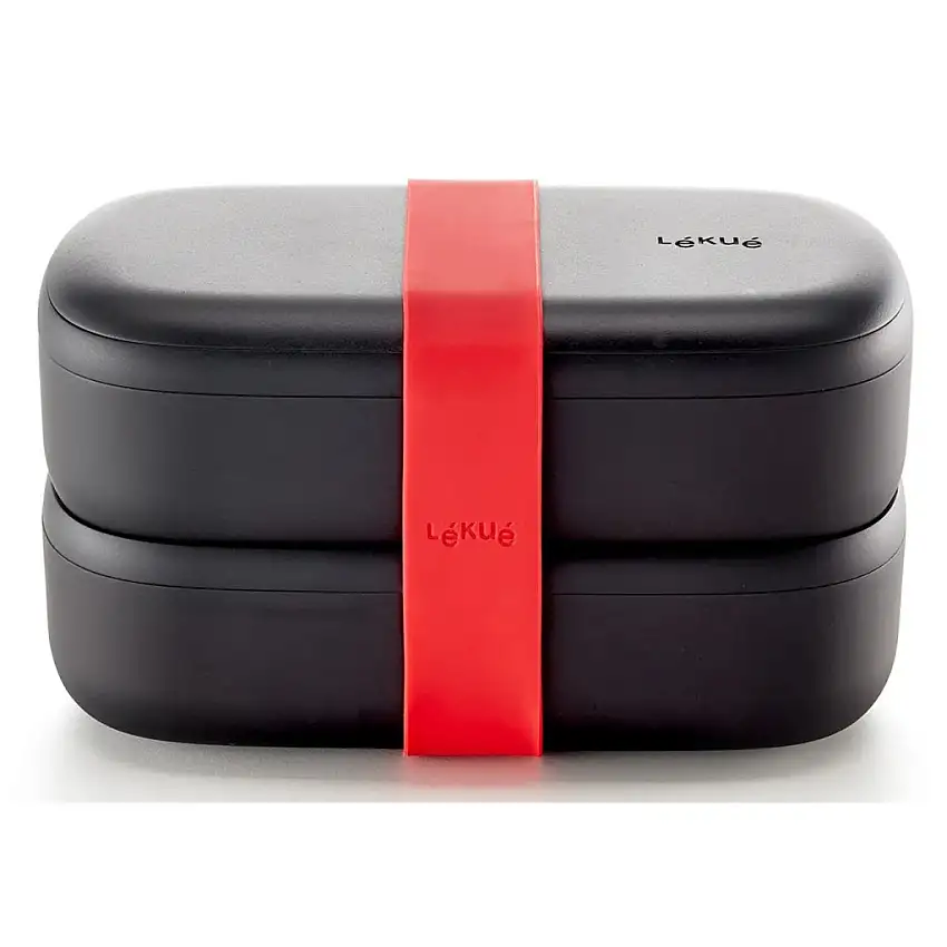 Contenitore portapranzo TO GO 2 x 500 ml, doppio, nero, Lékué