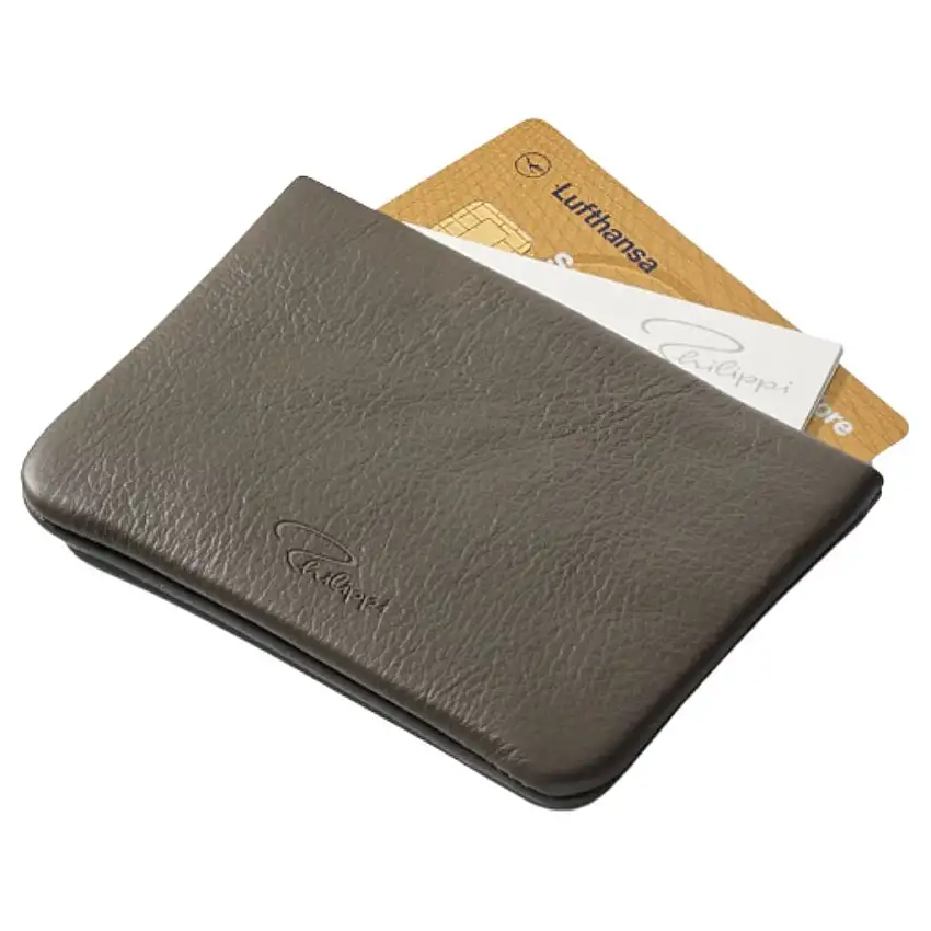Porta carte di credito JEAN 10 cm, tortora, pelle, Philippi