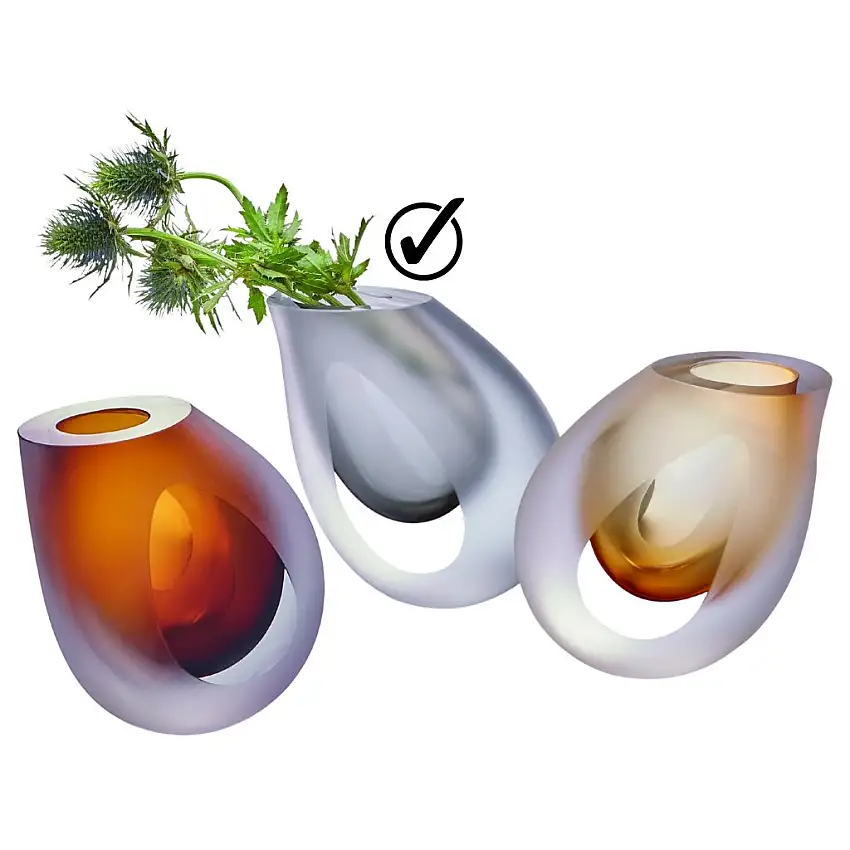Vaso OCHIO 12 cm, fumè, vetro, Philippi