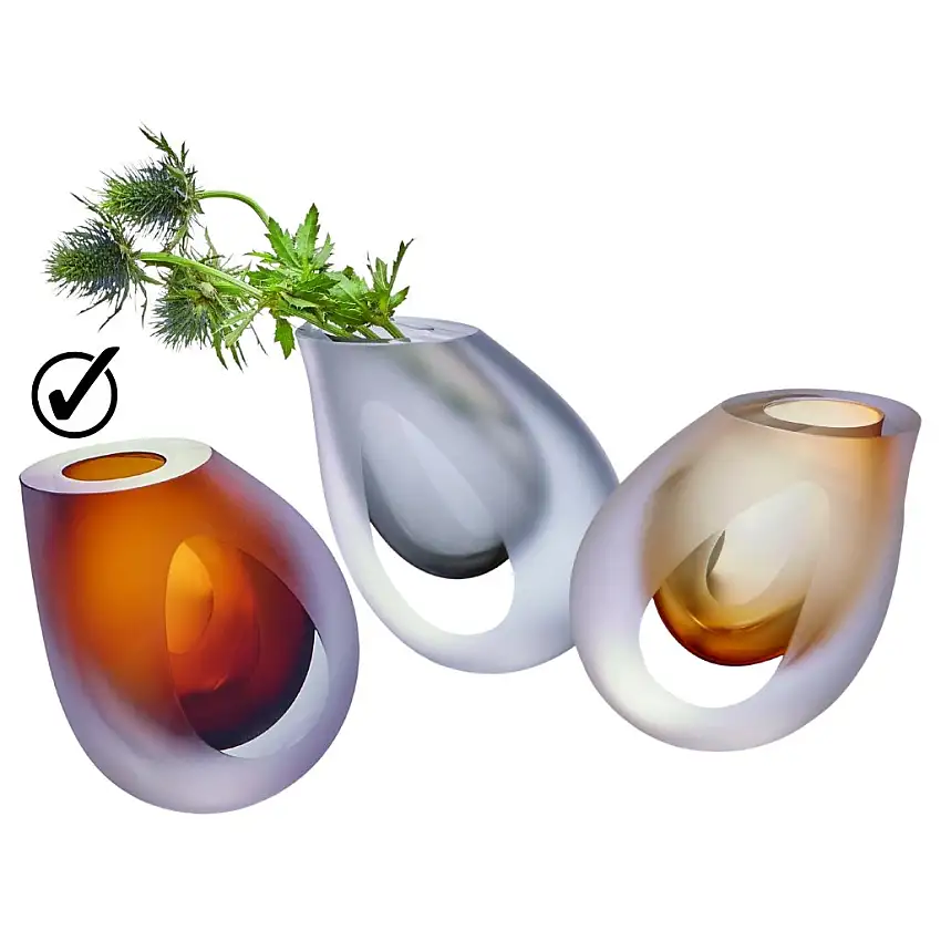 Vaso OCHIO 12 cm, marrone, vetro, Philippi