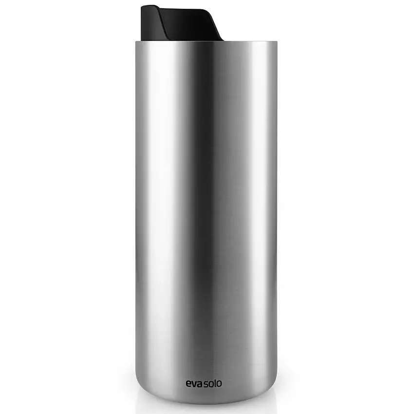 Tazza da viaggio URBAN TO GO 350 ml, coperchio nero, acciaio inox, Eva Solo
