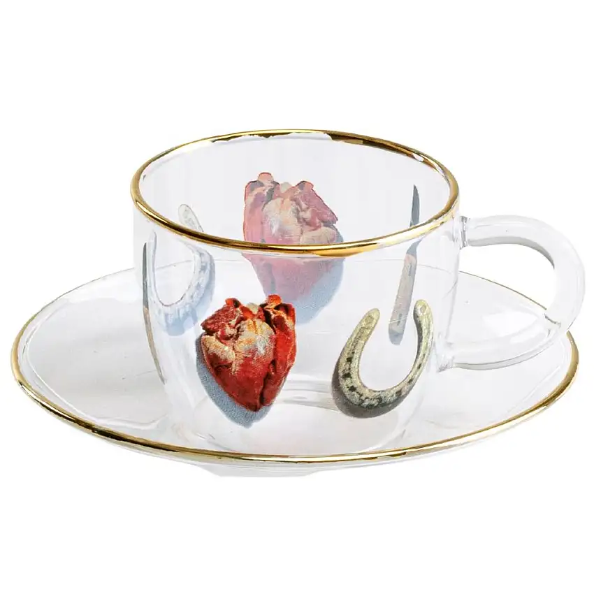 Tazzina da caffè con piattino TOILETPAPER I LOVE YOU 110 ml, Seletti