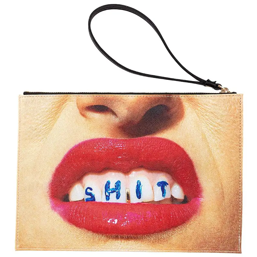 Borsa a busta TOILETPAPER SHIT 28 x 20 cm, arancione, Seletti