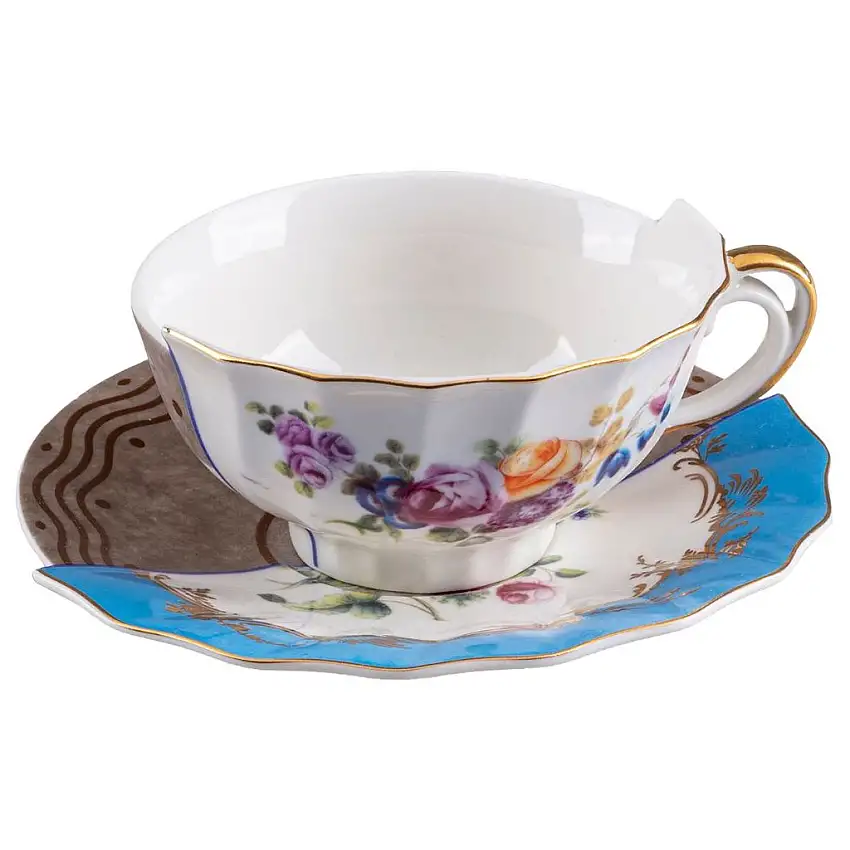 Tazza da tè con piattino HYBRID KERMA, Seletti