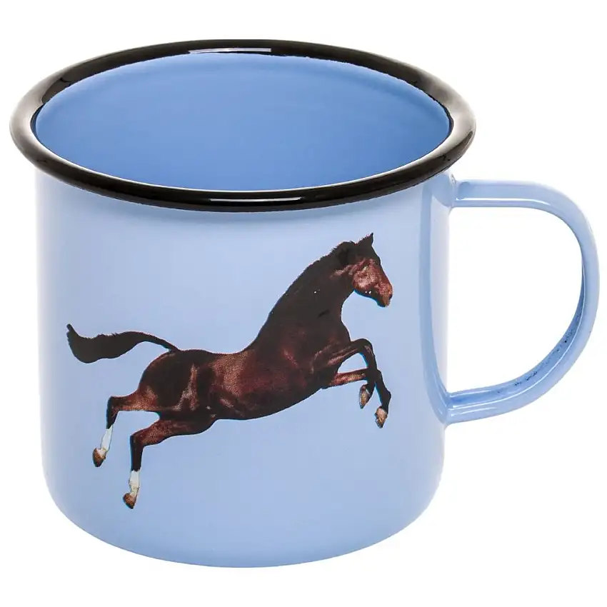 Tazza TOILETPAPER HORSE 10 cm, blu, smalto, Seletti