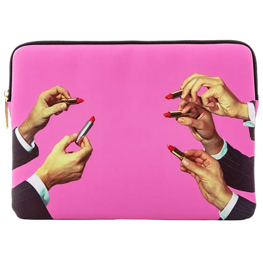 Custodia laptop TOILETPAPER LIPSTICKS 34,5 x 25 cm, rosa, Seletti