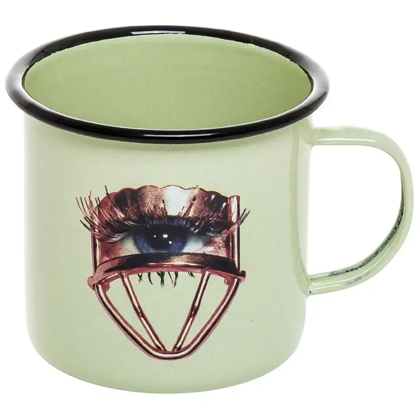 Tazza TOILETPAPER EYE 10 cm, verde, smalto, Seletti
