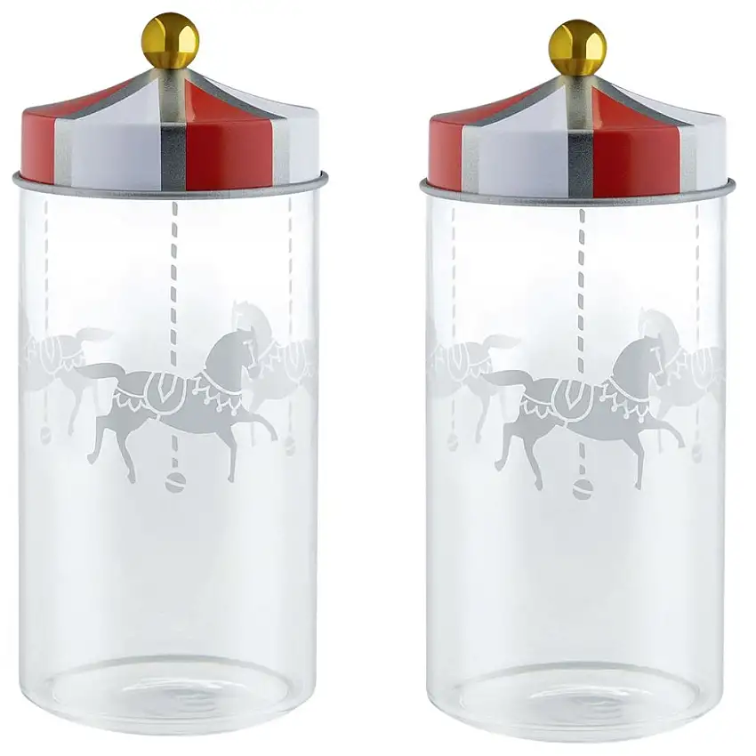 Barattolo da cucina CIRCUS, set di 2 pz, trasparente, Alessi