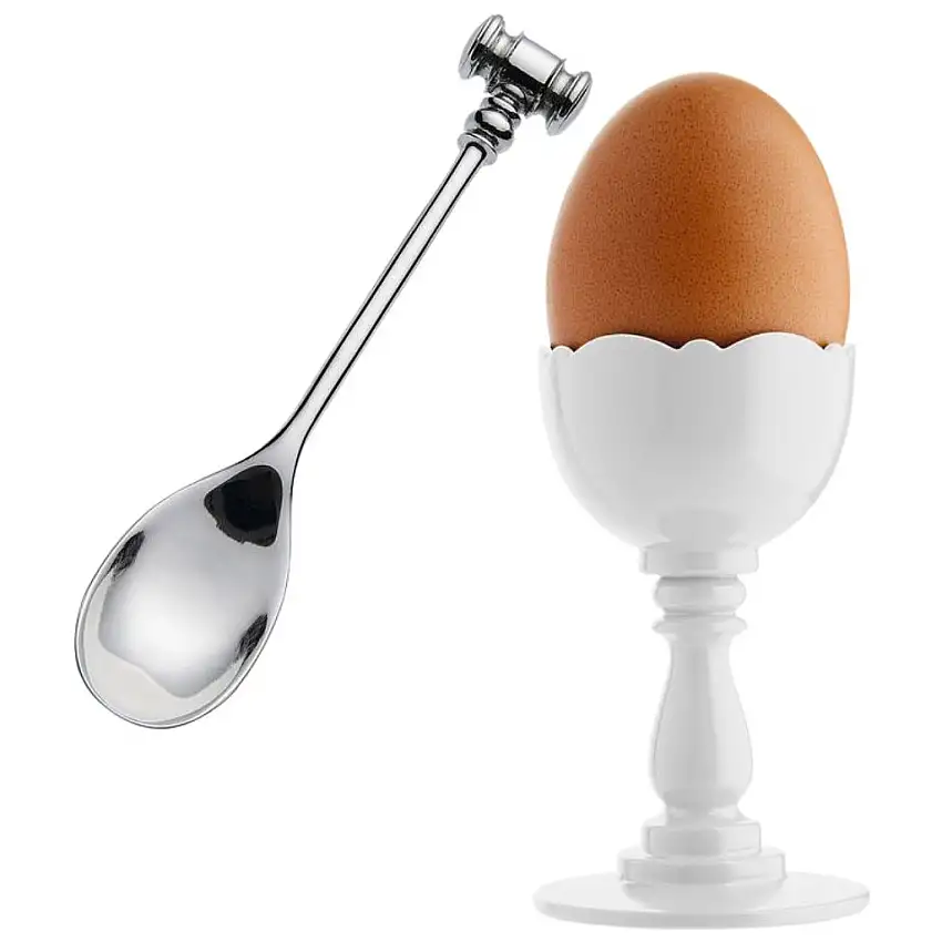 Portauovo con cucchiaino DRESSED, 16 cm, bianco, Alessi