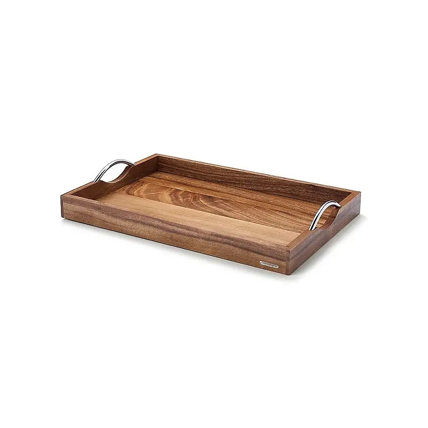Vassoio da portata 53 x 36 cm, con manici, legno di acacia, Continenta
