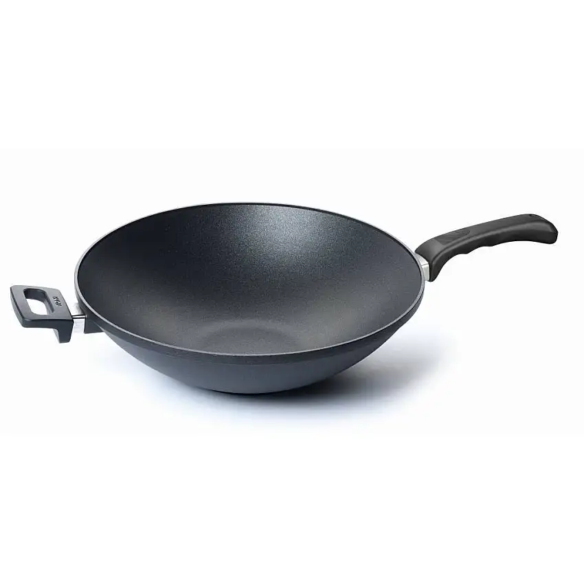 Wok TITANIUM NOWO 32 cm, con manico, titanio, WOLL