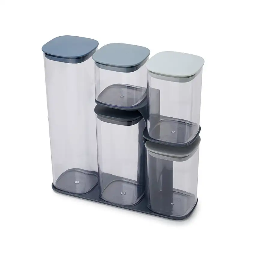Barattoli da cucina PODIUM, set di 5 pz, con supporto, blu, Joseph Joseph