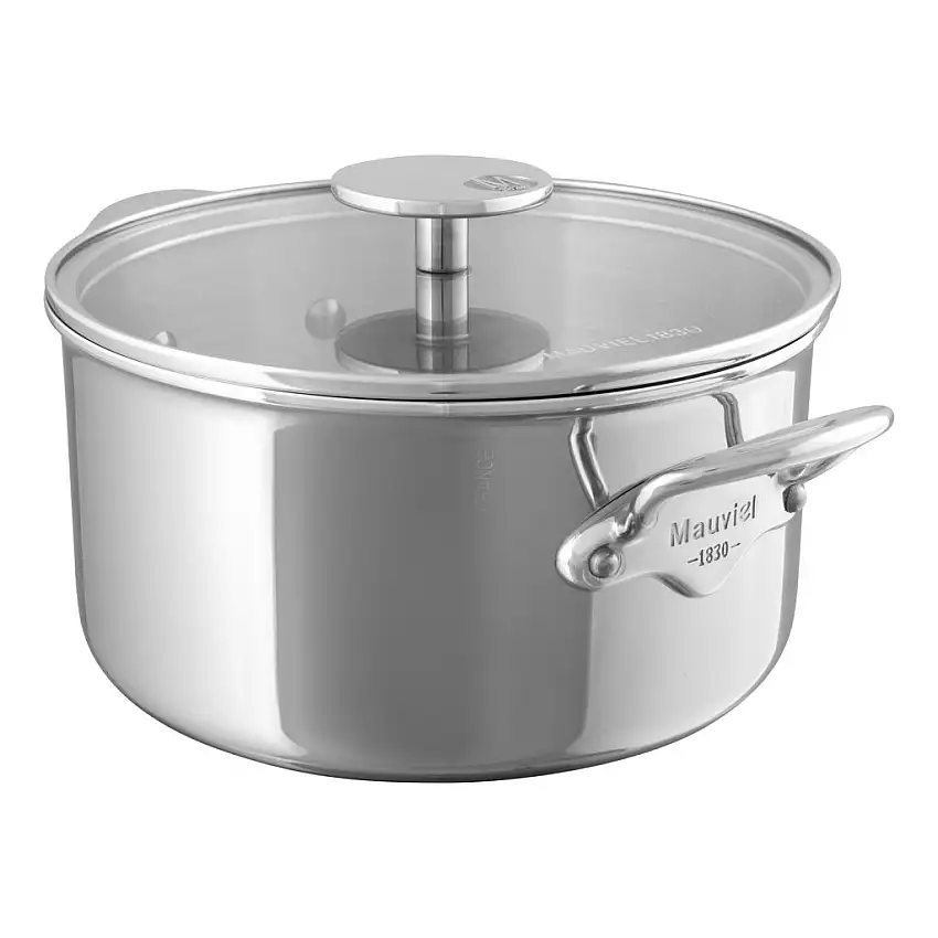 Pentola M'COOK 16 cm, con coperchio in vetro, acciaio inox, Mauviel