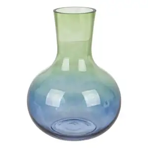VASO VETRO LUNAR AMPOLLA VERDE-AZZURRO H25