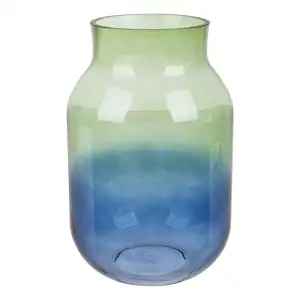 VASO VETRO LUNAR VERDE-AZZURRO H30