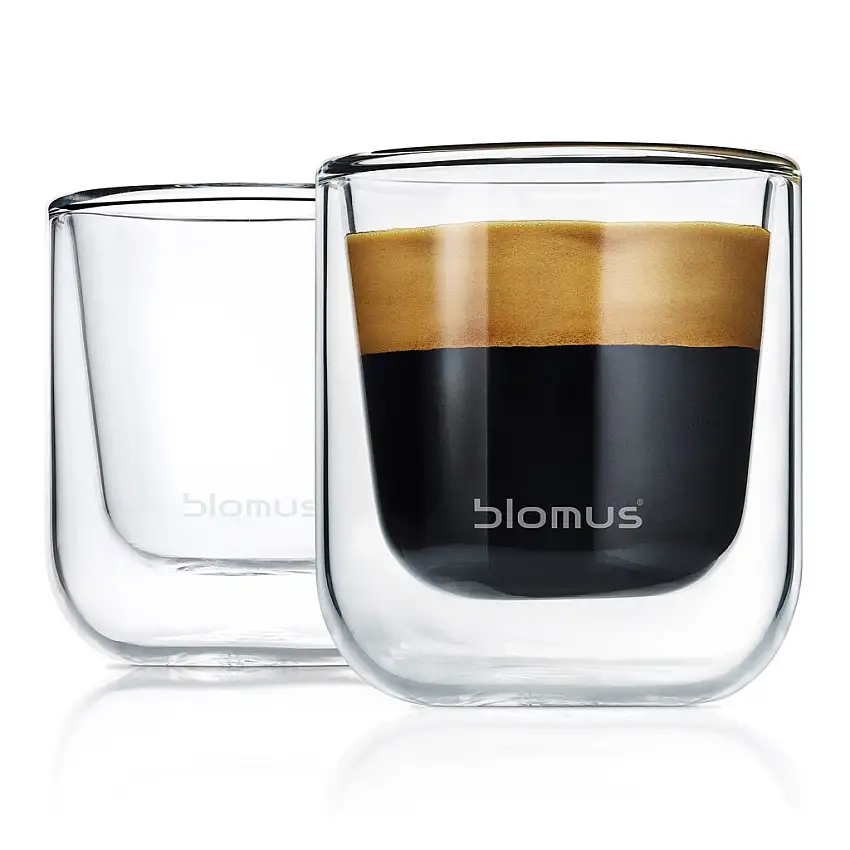 Bicchiere da espresso NERO, set di 2 pz, 80 ml, doppia parete, Blomus