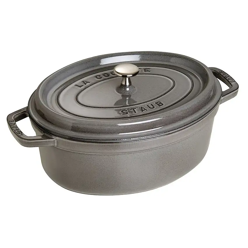Casseruola V 8 l, ovale, grigio grafite, ghisa, Staub