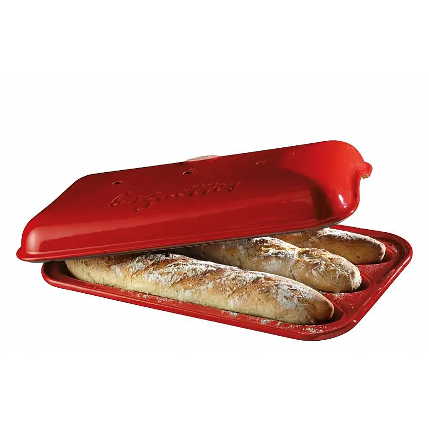 Vassoio per baguette, rosso bordeaux, Emile Henry