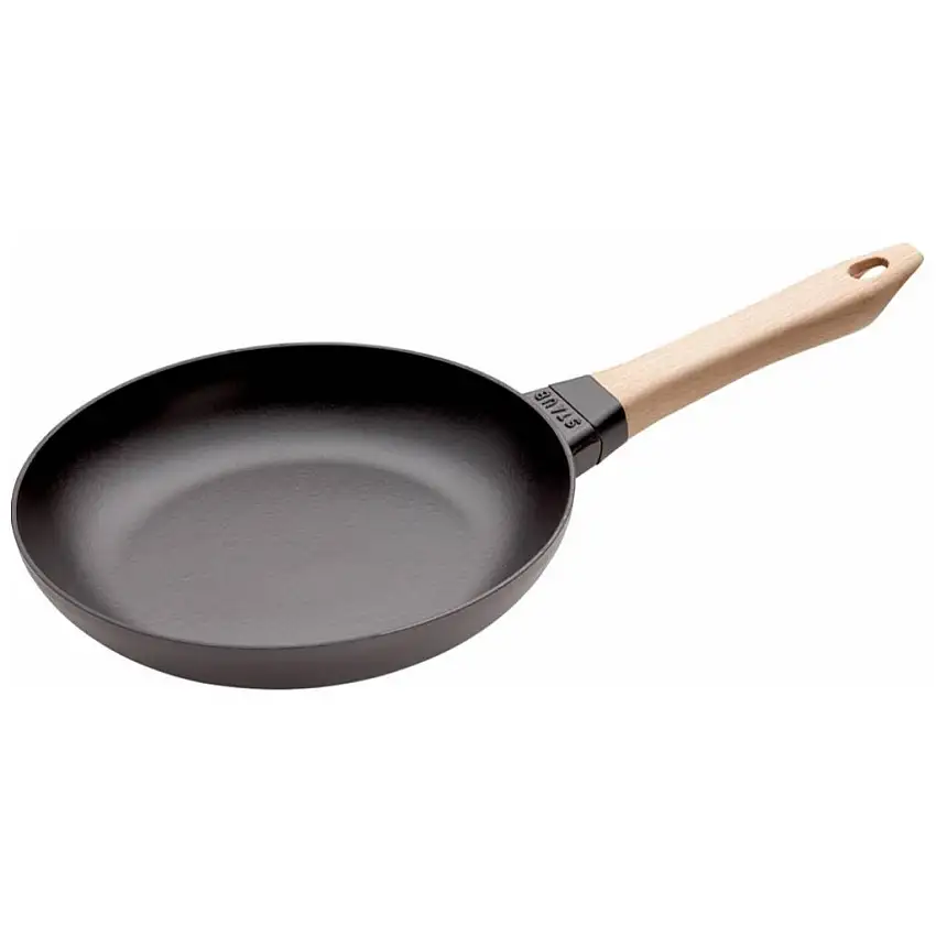 Padella 24 cm, manico in legno, ghisa, Staub