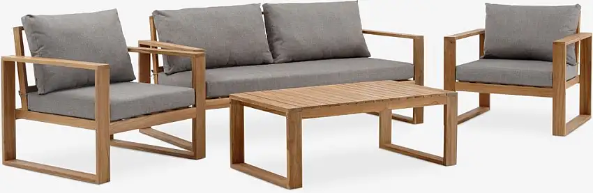 Set lounge LILLEHOLM 4,5 posti teak