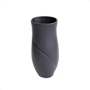 VASO CERAMICA PETALO NERO OPACO 17X16H 36,5