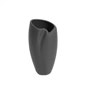 VASO CERAMICA OVALE NERO OPACO 23X18.5H51.5