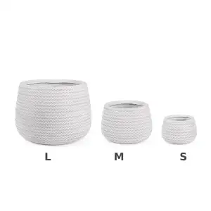 VASO TRESSAGE TONDO BIANCO L