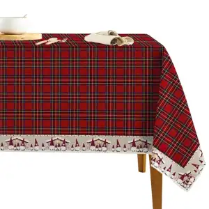 TOVAGLIA COPRITAVOLO NATALIZIA TARTAN GNOMI 140X180