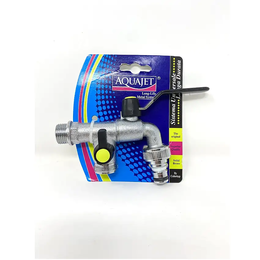 RUBINETTO IN OTTONE CROMATO 2 PRESE